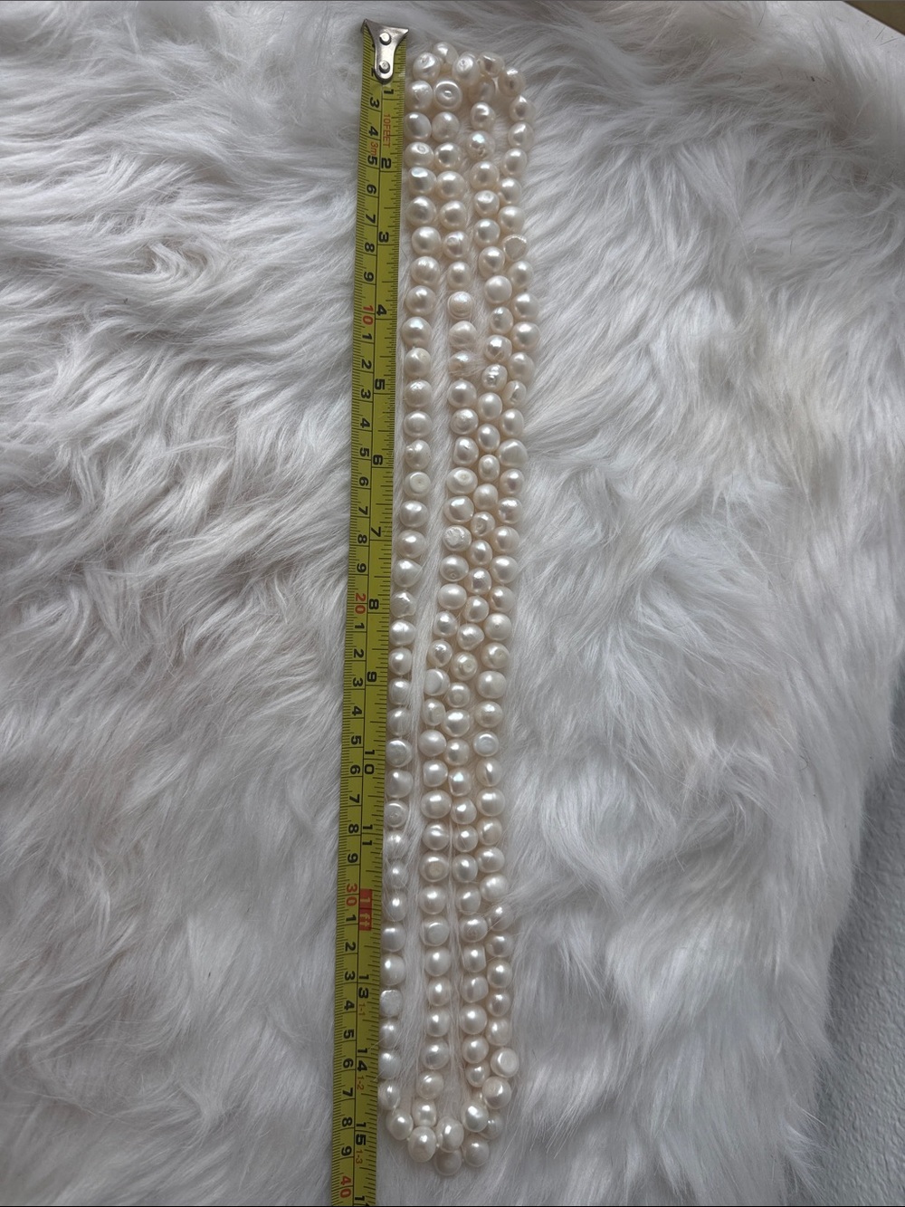 Vintage Hand Knotted Luminous Freshwater Pearl Opera Rope Necklace - 160cm / 63" - Picture 3 of 5